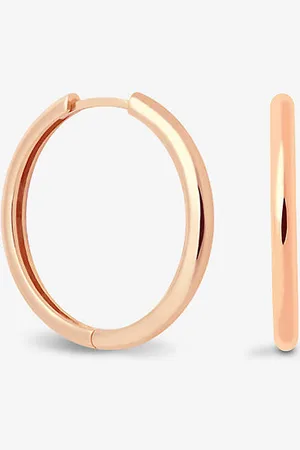 Astrid & Miyu Simple 18ct -plated Sterling Silver Hoop Earrings