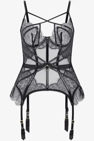 Agent Provocateur Foxie Basque Floral-embroidered Lace Body