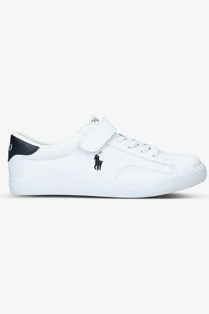 Ralph Lauren Theron Embroidered-logo Faux-leather Trainers 5-8 Years