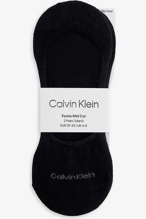Calvin Klein Logo-print Pack of Two Stretch-cotton Blend Liner Socks