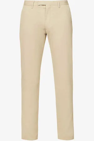 Ralph Lauren Belted Tapered Stretch Slim-fit Stretch-cotton Chino Trousers
