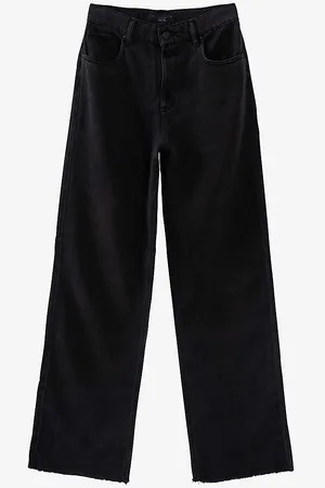 IKKS Raw-hem Wide-leg High-rise Woven Trousers