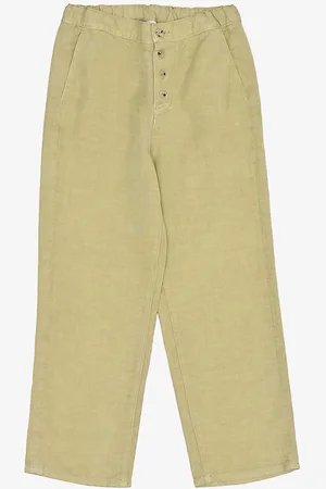 Caramel Erodium Round-pocket Linen Trousers 3-12 Years
