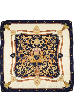 ASPINAL OF LONDON Signature Graphic-print Silk Scarf
