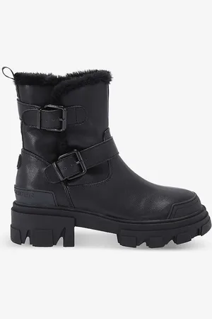 Kurt Geiger Trekker Biker Pull-tab Faux-leather Ankle Boots