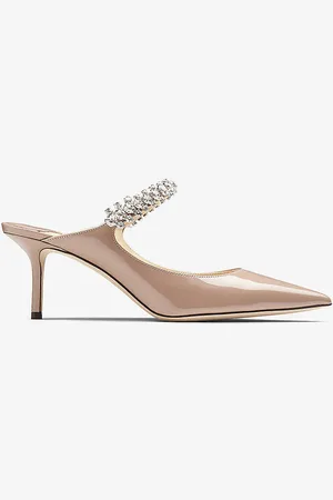 Jimmy Choo Bing 65 Crystal-embellished Patent-leather Heeled Mules