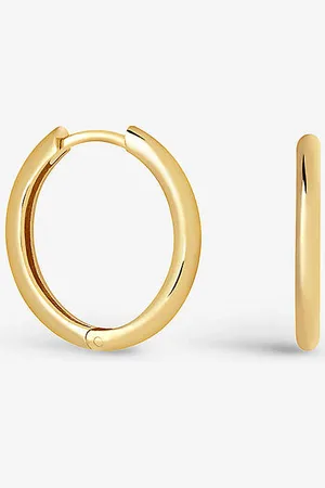 Astrid & Miyu Simple Hinge Small 18ct Yellow -plated Sterling-silver Hoop Earrings