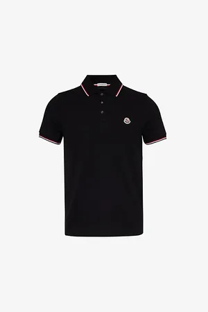 Moncler Brand-patch Split-hem Cotton-piqué Polo Shirt