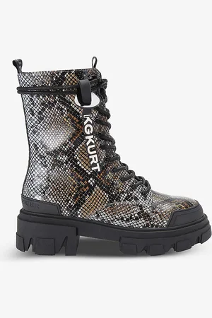 Kurt Geiger Trekker Logo-embossed Faux-leather Ankle Boots