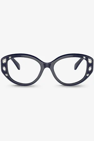 Swarovski Sk2006 Oval-frame Gem-embellished Acetate Optical Glasses