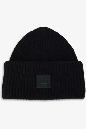 Acne Studios Face Logo-patch Wool Beanie Hat