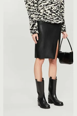 Commando Com Faux Lthr Midi Skirt
