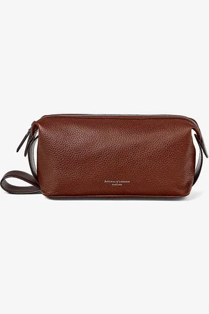 ASPINAL OF LONDON Reporter Logo-embellished Leather Wash Bag