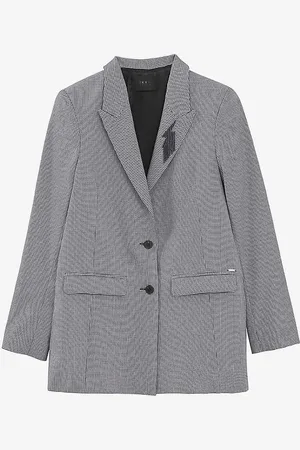 IKKS Houndstooth-check Stretch-woven Blazer