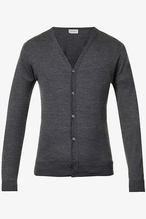 JOHN SMEDLEY Petworth V-neck Merino Wool Cardigan