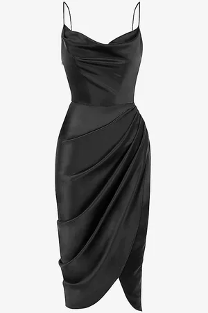 House Of Cb Reva Corset Satin Midi Dress
