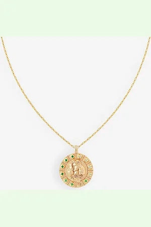 Astrid & Miyu Virgo Bold Zodiac Plated Recycled 925 Sterling-silver Necklace