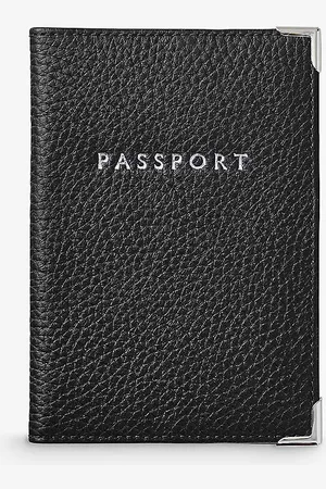 ASPINAL OF LONDON Logo-embossed Grained-leather Passport Cover