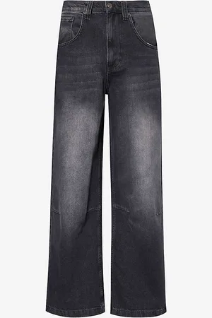 Jaded London Colossus Baggy Faded-wash Relaxed-fit Wide-leg Jeans