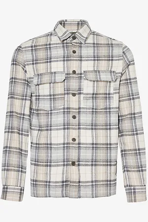 IKKS Checked Flap-pocket Relaxed-fit Cotton-blend Shirt