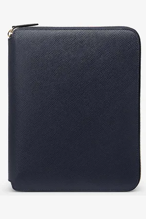 SMYTHSON Panama Zipped Leather A5 Writing Folder 24cm X 19.5cm