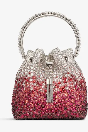 Jimmy Choo Bon Crystal-embellished Satin Top-handle Bag