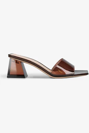 Gianvito Rossi Cosmic Square-toe Vinyl Mules