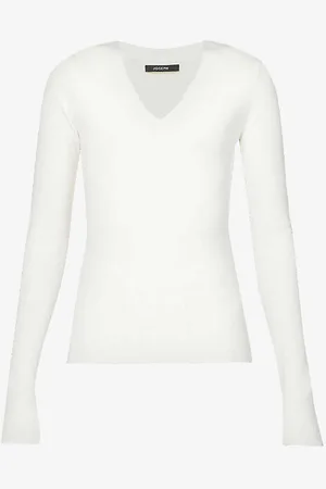 Joseph V-neckline Silk-blend Knitted Top