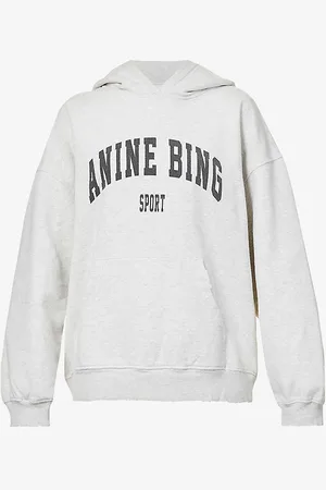 ANINE BING Harvey Logo-print Cotton-jersey Hoody