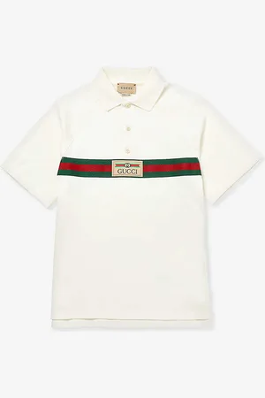 Gucci Logo-patch Striped Stretch-cotton Polo Shirt 4-12 Years