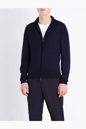JOHN SMEDLEY Zipped Merino Wool Cardigan