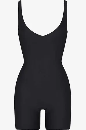 SKIMS Plunge-neck Fitted Stretch-cotton Body