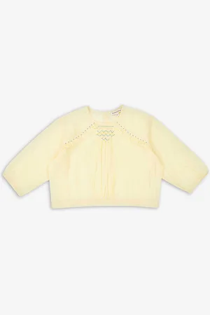 Caramel Krill Cropped Cotton-blend Blouse 3-12 Years