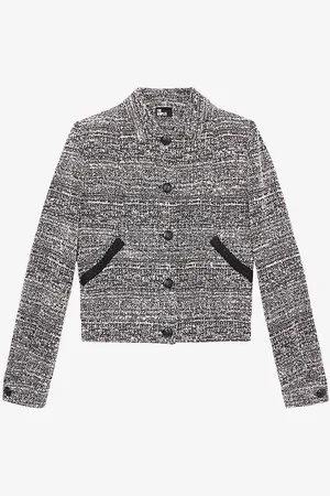 The Kooples Braided Straight-fit Tweed Jacket