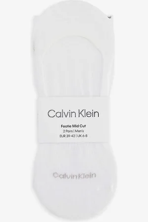 Calvin Klein Logo-print Pack of Two Stretch-cotton Blend Liner Socks