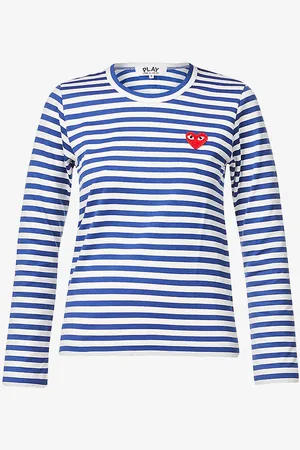 Comme des Garçons Heart-appliqué Cotton-jersey Top
