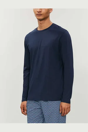 DEREK ROSE Basel Long-sleeved Stretch-cotton Top