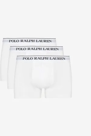 Ralph Lauren Logo Waistband Classic-fit Stretch-cotton Trunks Pack of Three