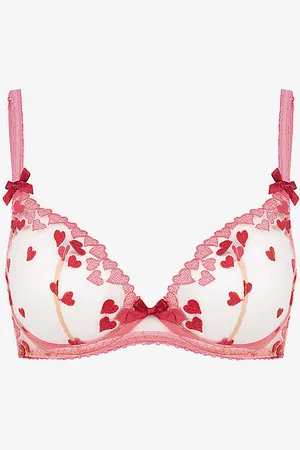 Agent Provocateur Cupid Bow-embellished Semi-sheer Mesh Bra