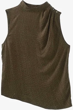 IKKS Camouflage-pattern Sliver-toned-hardware Woven Top