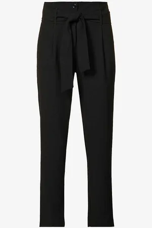 IKKS Belted Straight-leg High-rise Crepe Trousers