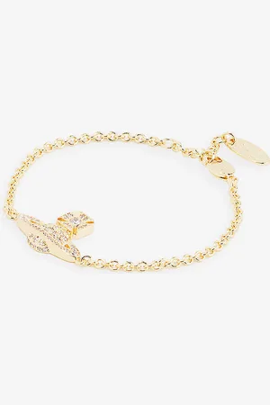 Vivienne Westwood Carmela Bas Relief Brass and Cubic Zirconia Bracelet