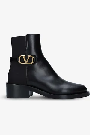 VALENTINO GARAVANI Vlogo Leather Chelsea Boots
