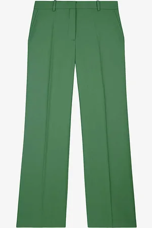 The Kooples Pressed-crease Straight-leg High-rise Wool Trousers