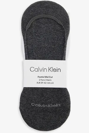 Calvin Klein Logo-print Pack of Two Stretch-cotton Blend Liner Socks