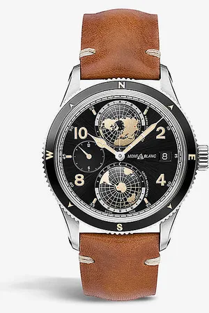 Montblanc 119286 1858 Geosphere Stainless-steel and Leather Automatic Watch