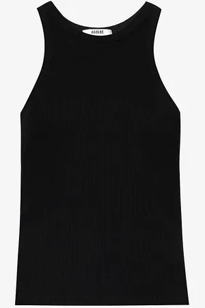 AGOLDE Bailey Scoop-neck Ribbed Stretch Organic Cotton-blend Top