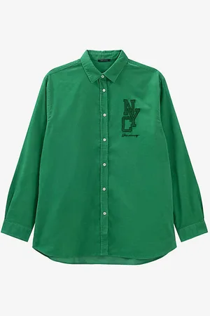 IKKS Nyc-embroidered Relaxed-fit Cotton Shirt