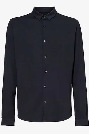 IKKS Collared Curved-hem Stretch-cotton Shirt