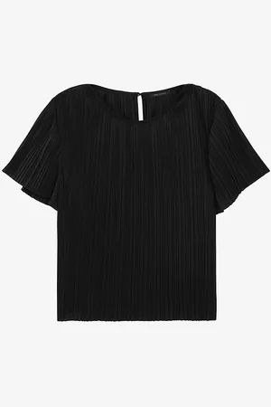 IKKS Round-neck Pleated Recycled-polyester Top